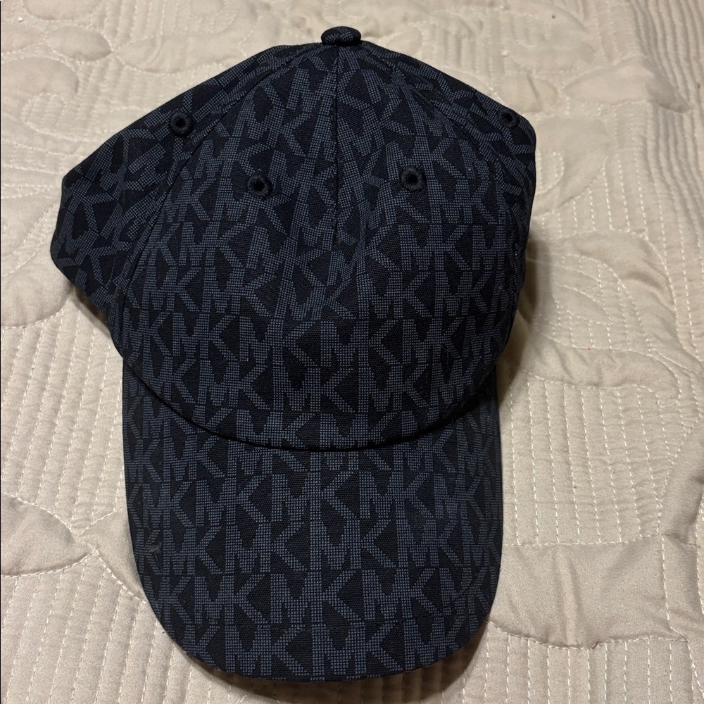 Michael Kors Monogram MK Logo Black Baseball Cap.